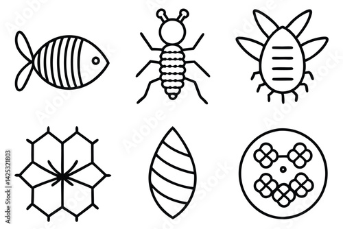 genetically modifie line art medical innovation themed illustration