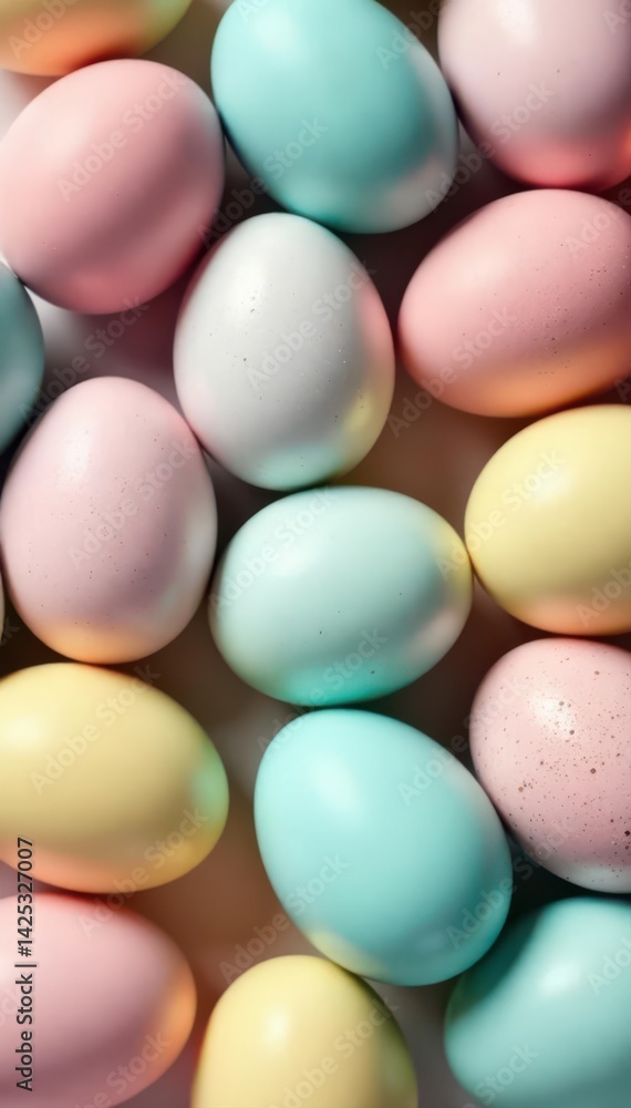 Geometrically arranged fresh spring eggs, pastel hues , geometric, colorful Geometrically arranged fresh spring eggs, pastel hues , geometric, colorful