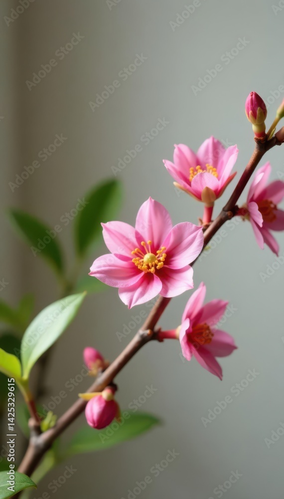 Obraz premium Close-up floral branch detail, minimalist living room , stock, bright, living space