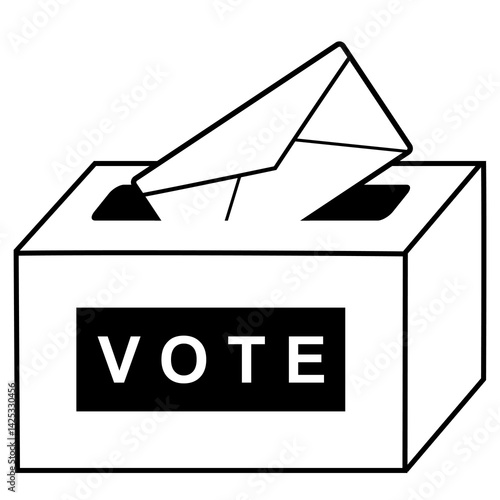 Elections Thick Outline For Personal And Commercial Use. symbol of election vote icon.