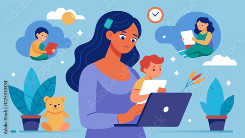 A woman reads an article about a new trend in parenting and as it flows through different online platforms her fear of not being a good enough mother.