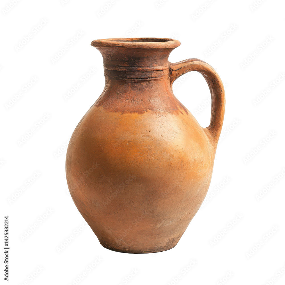 Clay brown jug isolated on transparent background. Clay brown jug isolated on transparent background.