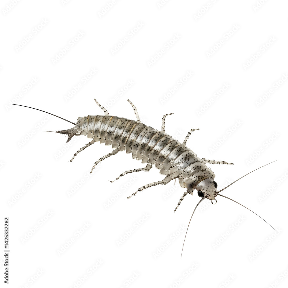 Giant Isopod crawls over ocean floor in deep water habitat during exploration for marine life Giant Isopod crawls over ocean floor in deep water habitat during exploration for marine life