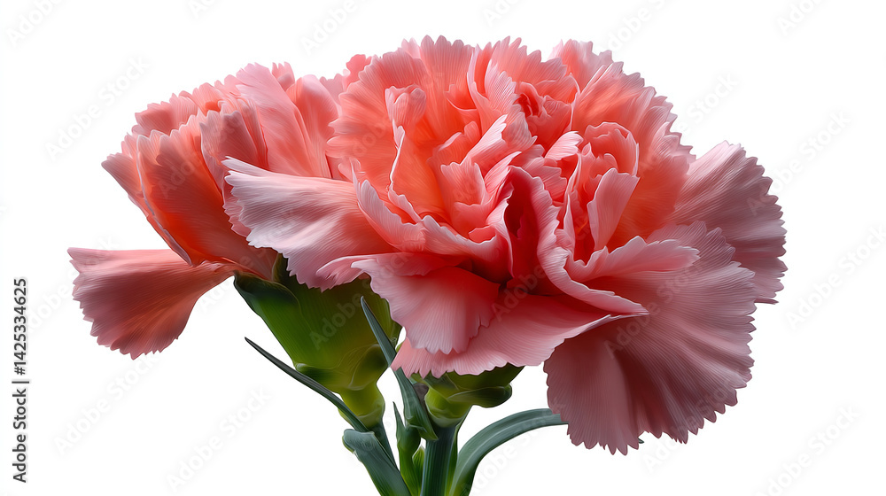 Carnation flower pink on white background isolated white background Carnation flower pink on white background isolated white background