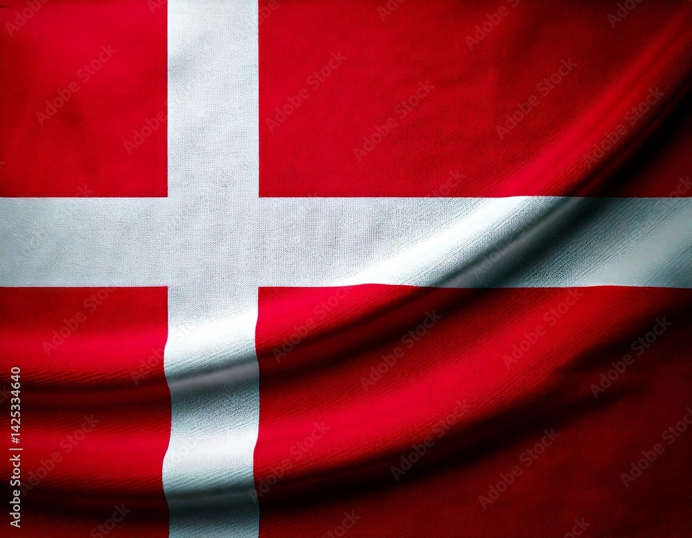 Fototapeta premium National Flag of Denmark white backround