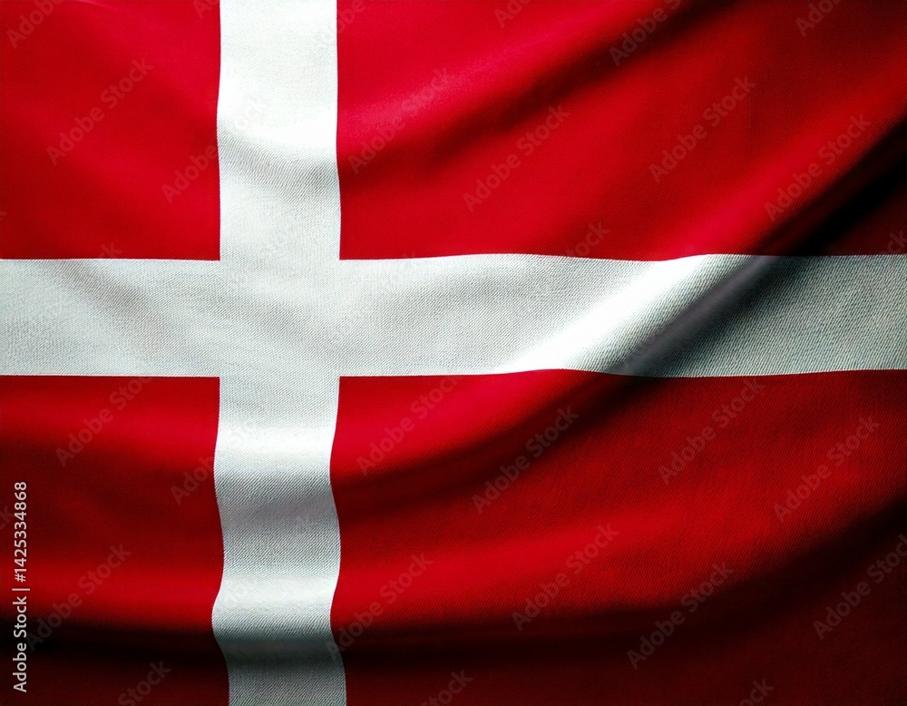 Obraz premium National Flag of Denmark white backround