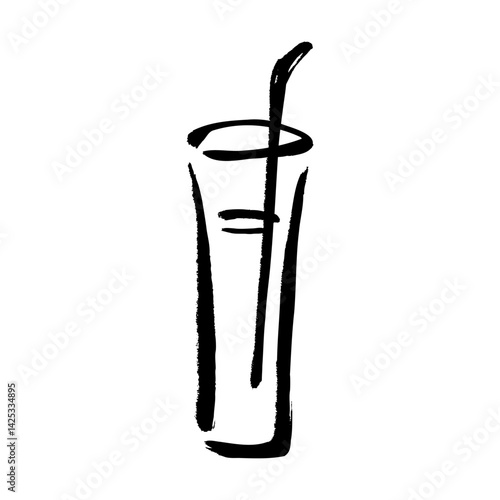 筆タッチの飲み物の手描きイラスト