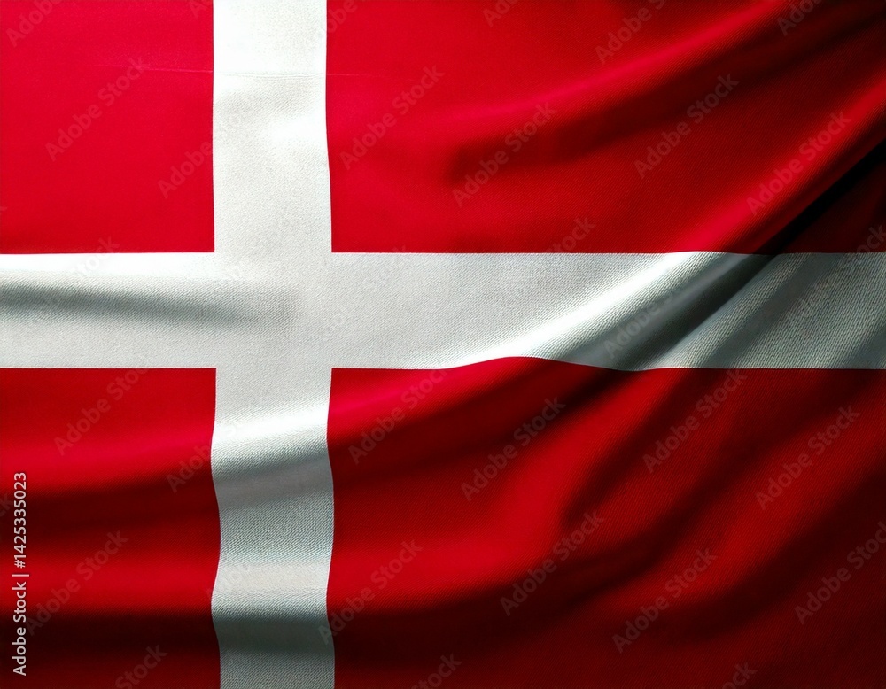 Fototapeta premium National Flag of Denmark white backround