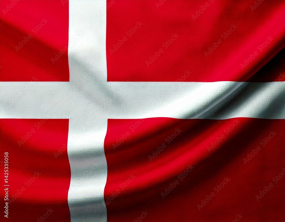 National Flag of Denmark white backround National Flag of Denmark white backround