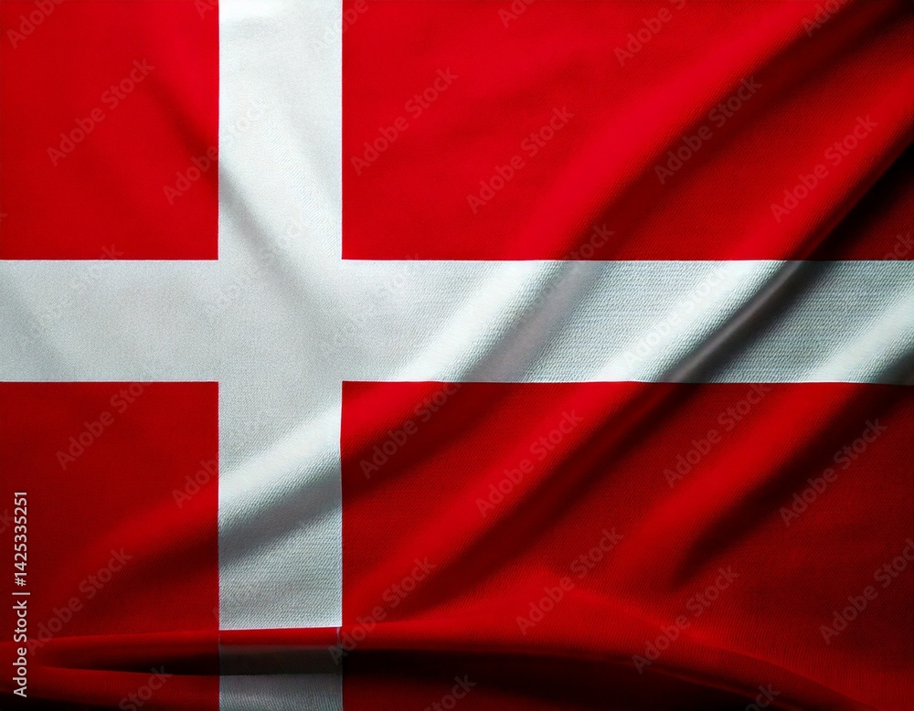 Obraz premium National Flag of Denmark white backround