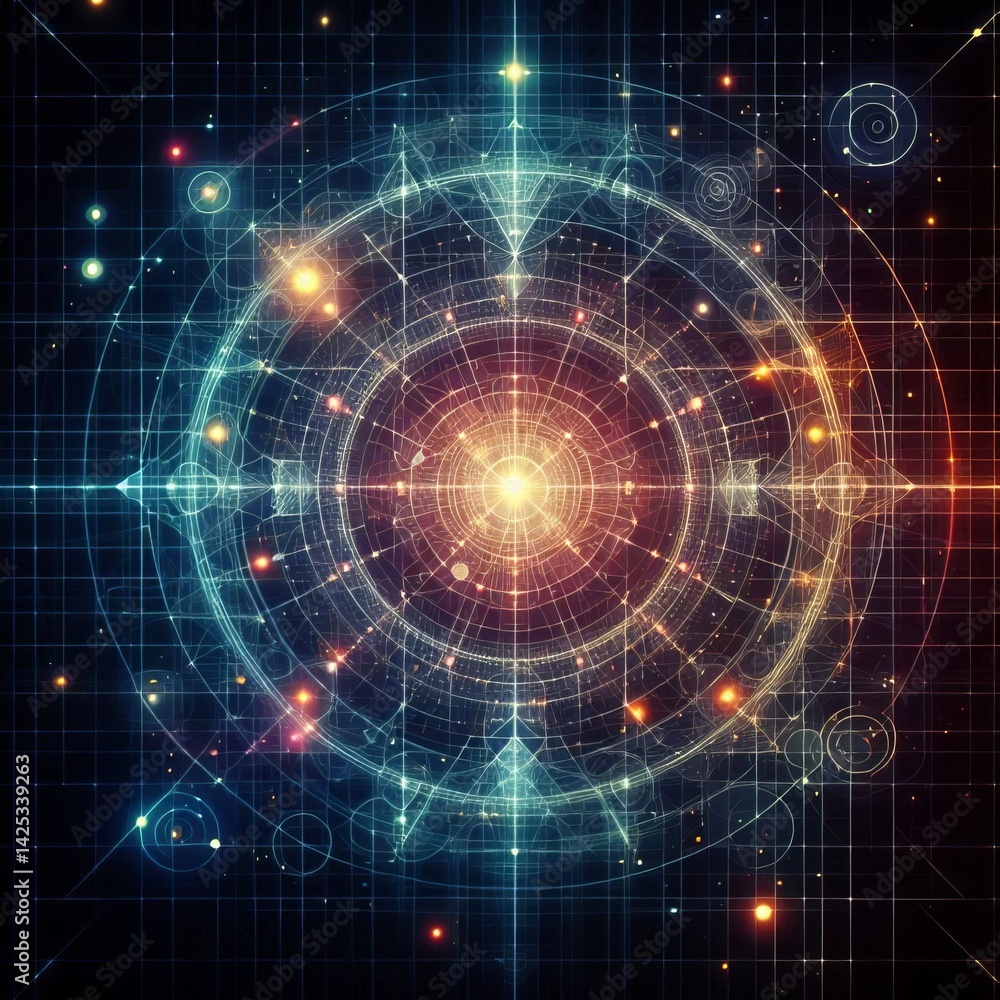 Obraz premium Grid A radiates digital harmony