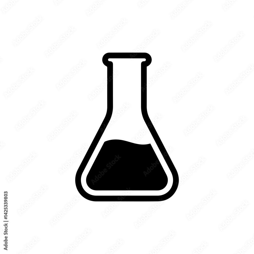 Scientific beaker filled with liquid used in school science labs Scientific beaker filled with liquid used in school science labs