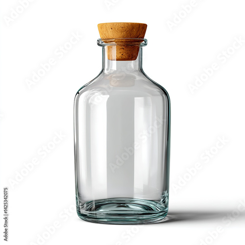 Wallpaper Mural realistic transparent glass bottle with cork stopper in clean minimal style isolated on transparent background. isolated white background Torontodigital.ca