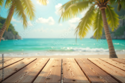 Fototapeta Naklejka Na Ścianę i Meble -  tropical beach with coconut palm trees