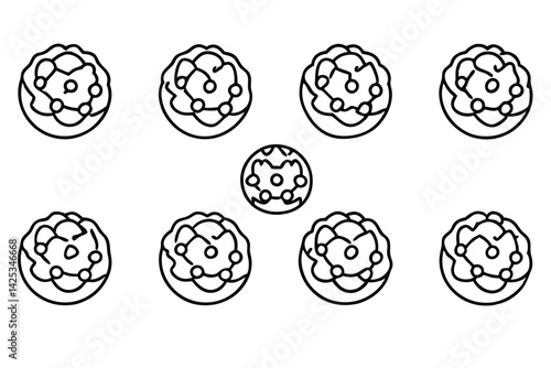 meatballs line art stylish design for restaurant menu