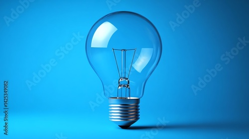 Bright Light Bulb Idea Inspiration on Blue Background