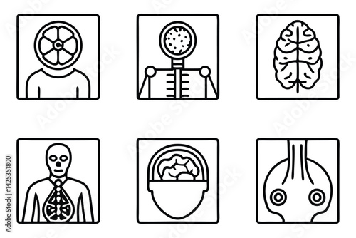 medical imaging ct line art modern health technology