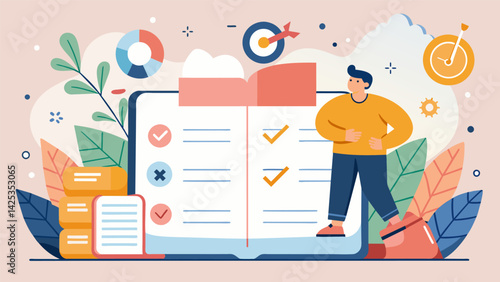 A journal spread dedicated to setting and achieving personal goals manifesting positivity and progress..