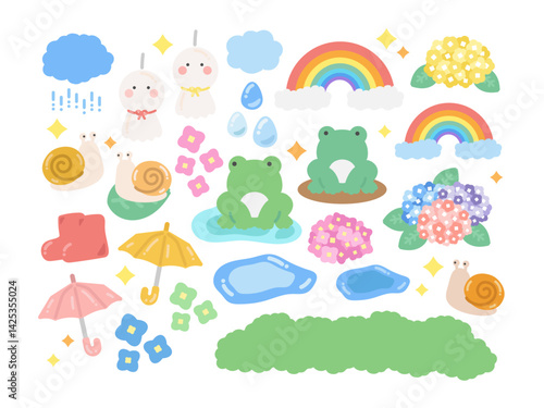 梅雨  イラストセット