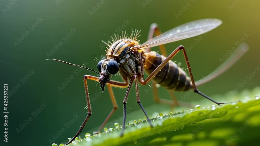 Close up mosquito in nature Close up mosquito in nature