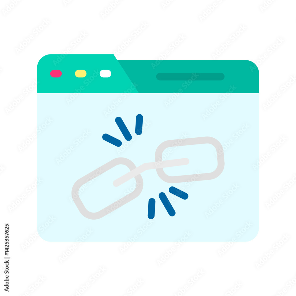 Broken Link icon vector image. Suitable for mobile apps, web apps and print media. Broken Link icon vector image. Suitable for mobile apps, web apps and print media.