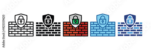 Firewall Shield  Icon Element For Design