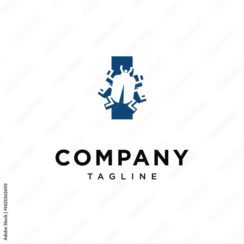 Naklejka premium Letter I Beetle Logo Icon Vector