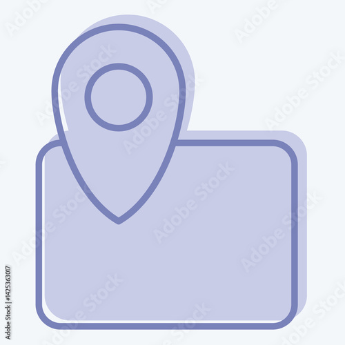 Icon Map. related to Civil Engineering symbol. two tone style. design editable