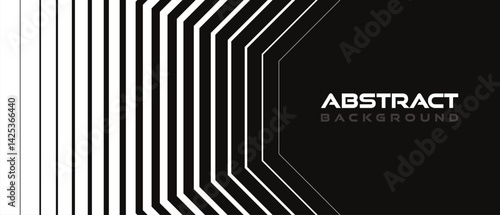 Abstract background in minimal style with lines nested vertically. Striped transition mask from thick to thin from white to black. Geometric backdrop in monochrome style. Vector illustration