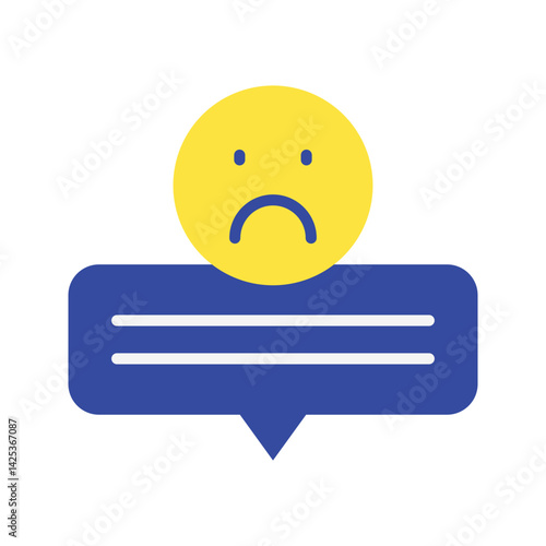 Sad Review icon vector image. Suitable for mobile apps, web apps and print media.