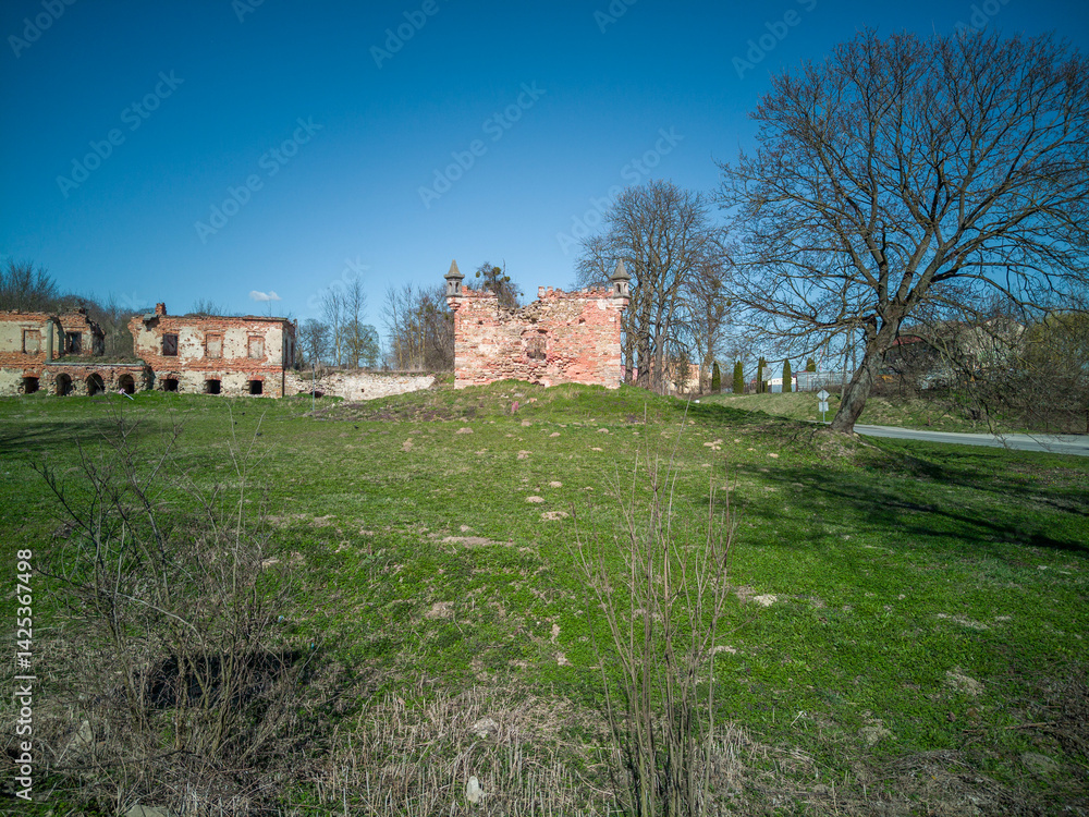 Ruins of the palace in Wlostów, Poland.