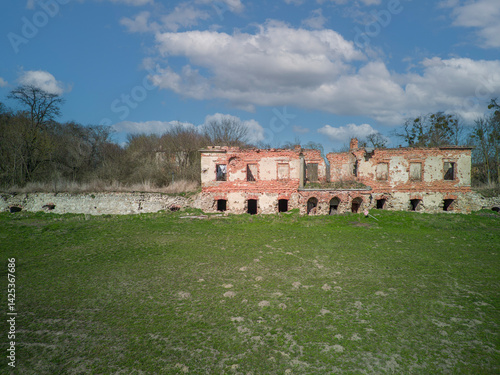 Obraz na płótnie Ruins of the palace in Wlostów, Poland. w salonie