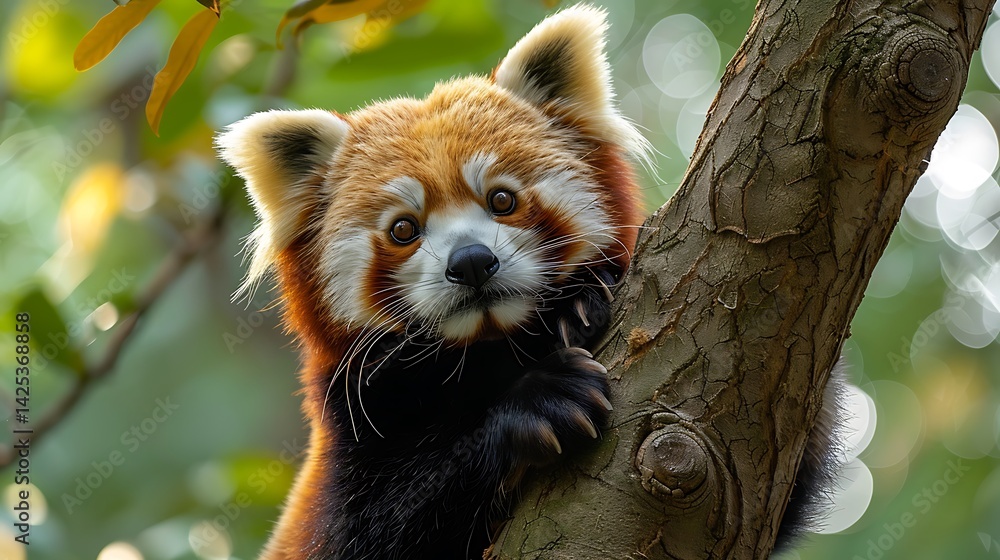 **Red Panda Climbing Tree With Soft Background Blur, Joyful Wildlife Character --Ar 16:9 --S 986 --V 6.0 --Style Raw** - @Darya (Relaxed) **Red Panda Climbing Tree With Soft Background Blur, Joyful Wildlife Character --Ar 16:9 --S 986 --V 6.0 --Style Raw** - @Darya (Relaxed)