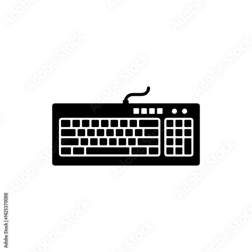 Gaming Keyboard with Backlit Keys Representing Gaming Input Devices