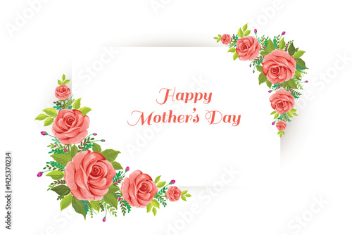 Beautiful Happy Mothers day card with floral background