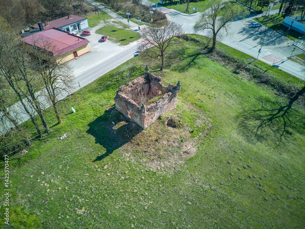 Ruins of the palace in Wlostów, Poland.