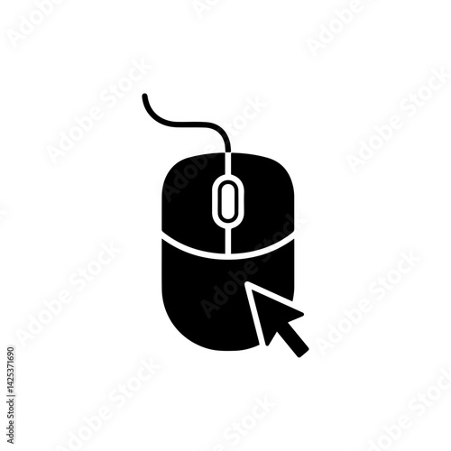 Wireless mouse with pointer symbolizing computer input devices