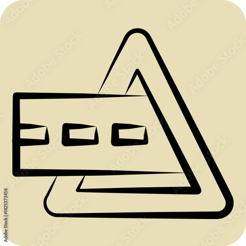 Icon Road Works. related to Civil Engineering symbol. hand drawn style. editable