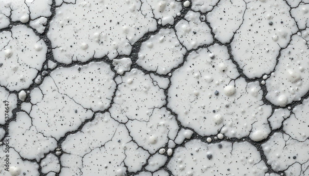 Fototapeta premium Abstract texture with cracks and bubbles on a light surface.