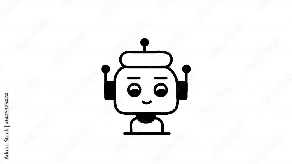 Cute Robot Animation Icon Cute Robot Animation Icon