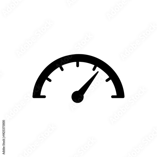 Speedometer with needle facing right icon