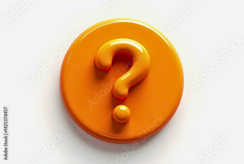 A blue 3d circle button displays a question mark symbol as a web help icon for business information and internet FAQs