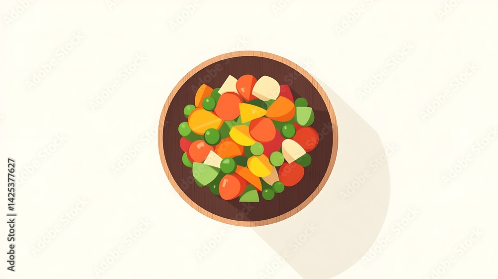 Mixed Vegetables Bowl with Flat Lay. Mixed Vegetables Bowl with Flat Lay.