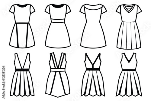 midi dress line art beauty abstract female figure