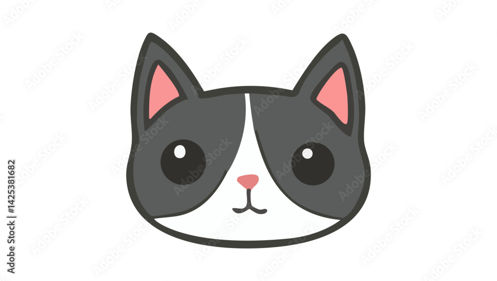 Grumpy Gray Cat Illustration Grumpy Gray Cat Illustration