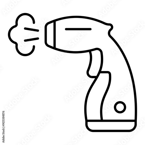 Steamer for clothes thin line icon, laundry service concept. Vector graphics. Electric steamer, tool sign on white background, linear style for mobile or design.