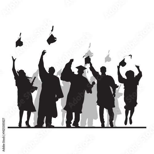 Graduation Silhouette Illustration