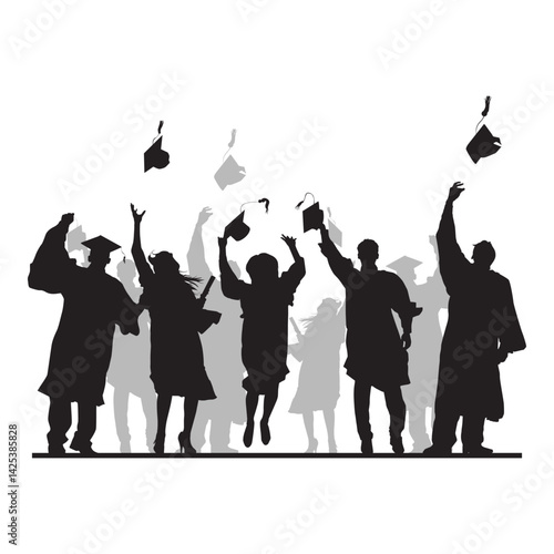 Graduation Silhouette Illustration