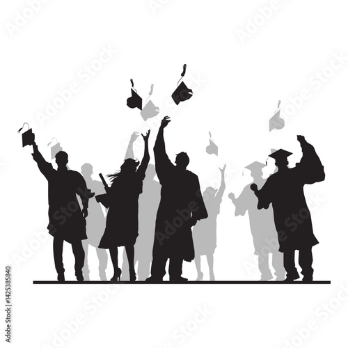 Graduation Silhouette Illustration