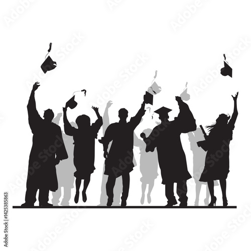 Graduation Silhouette Illustration